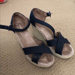 Toms espadrilles black cloth size 8.5